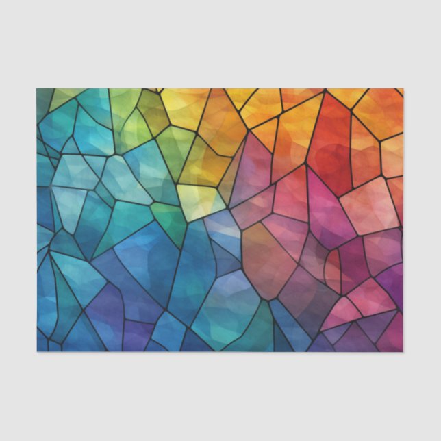 Verkettete Glass-Regenbogen-Dekoupage Seidenpapier (Vorderseite)