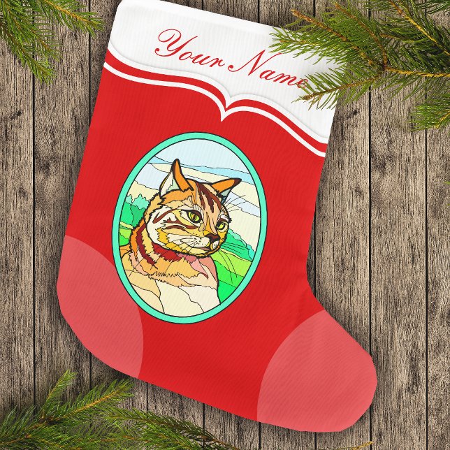 verketteter Glasschau Katze 1 Großer Weihnachtsstrumpf (Von Creator hochgeladen)