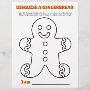 Verkleide eine Lebkuchen-Vorlage und Anweisungen Flyer