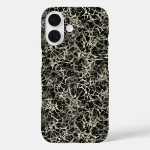 Verknüpfte Neuronen auf Schwarz - nahtloses Muster iPhone 16 Hülle
