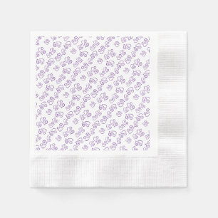 Verknüpftes violettes Herz-Muster auf weißen Servi Serviette