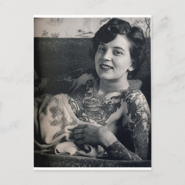 Verkörperung der Tattooid Lady Postkarte (Vorderseite)