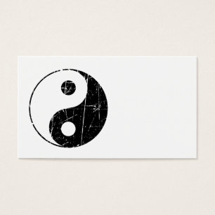 Verkratzter schwarzer Vintager Yin Yang