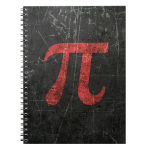 Verkratztes und gealtertes rotes PU-Mathe-Symbol Notizblock
