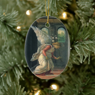 Verkündigung (Engelsdetail) von Sandro Botticelli Keramik Ornament