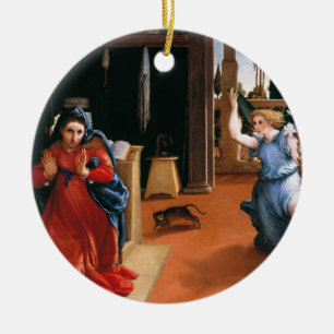 VERKÜNDIGUNG VON RECANATI von LORENZO LOTTO Keramik Ornament
