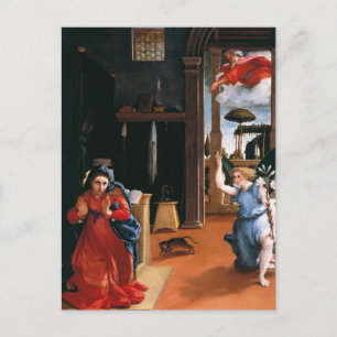 VERKÜNDIGUNG VON RECANATI von Lorenzo Lotto Postkarte