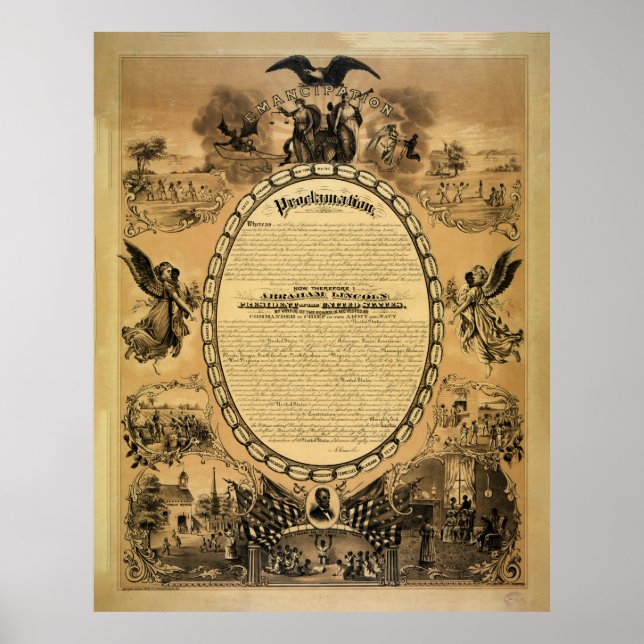 Verkündung der Emanzipation (veröffentlicht 1886) Poster (Vorne)