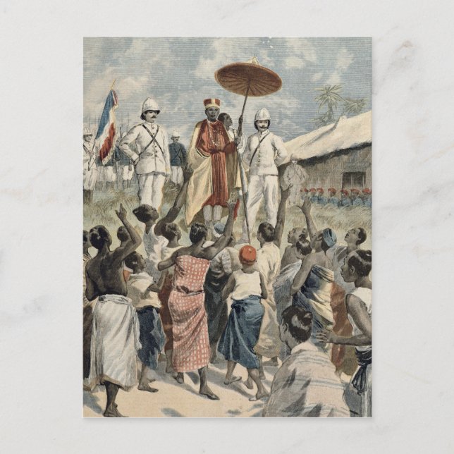Verkündung des neuen Königs von Dahomey Postkarte (Vorderseite)