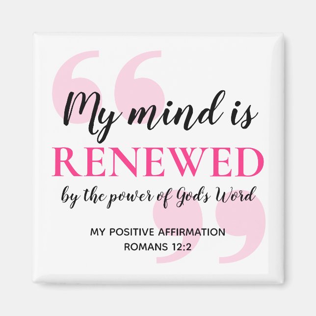VERLÄNGERTE MIND Positive Christlich Affirmation Magnet (Vorne)