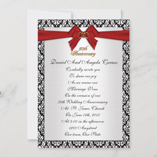 Verlängerung des 50. Jahrestags Einladung (Vorderseite)