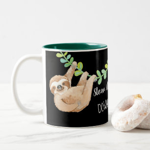 Verlangsamen Sie es Sloth-Kaffee-Tasse Zweifarbige Tasse
