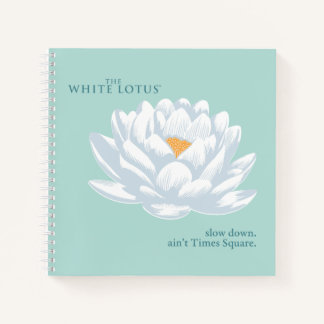 Verlangsamt, nicht zu spät - der weiße Lotus Notizbuch