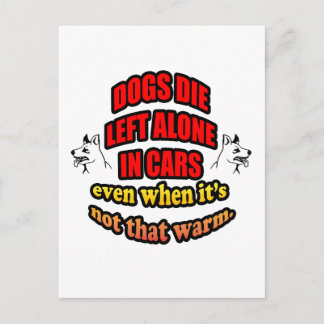 Verlass DEINE HAUSTIERE ALLEIN IN EINEM AUTO Postkarte