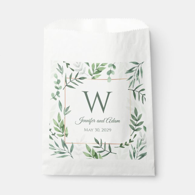 Verlass Design Leaf Garden Wedding Gefallen Tasche Geschenktütchen (Vorderseite)