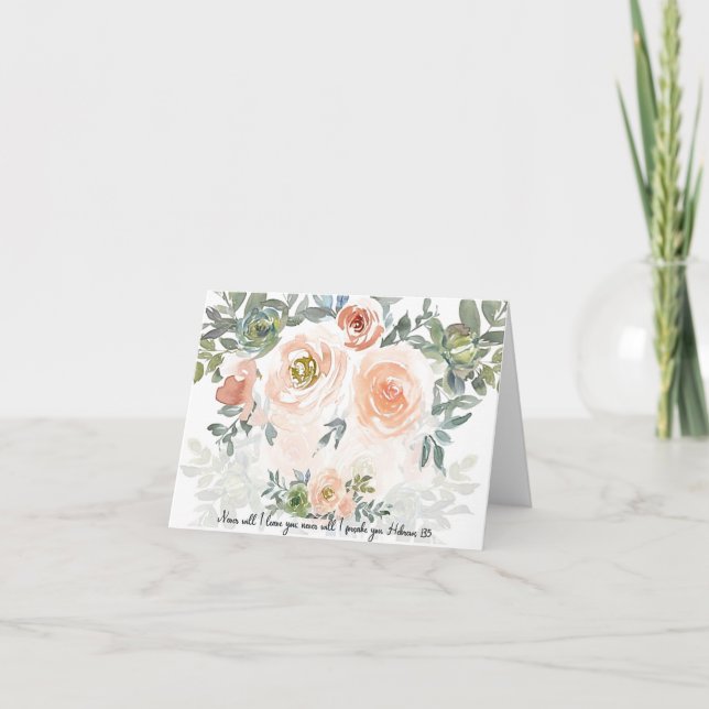 Verlass dir nie eine rosa Aquarellflora Christlich (Vorderseite)