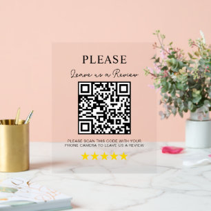 Verlass eines QR Code Business Décor Acrylschild