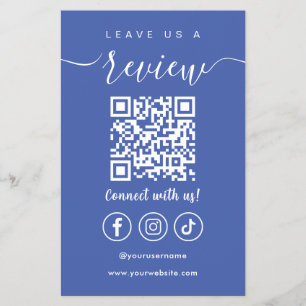 Verlass eines QR Code Social Media Logo Blue Flyer