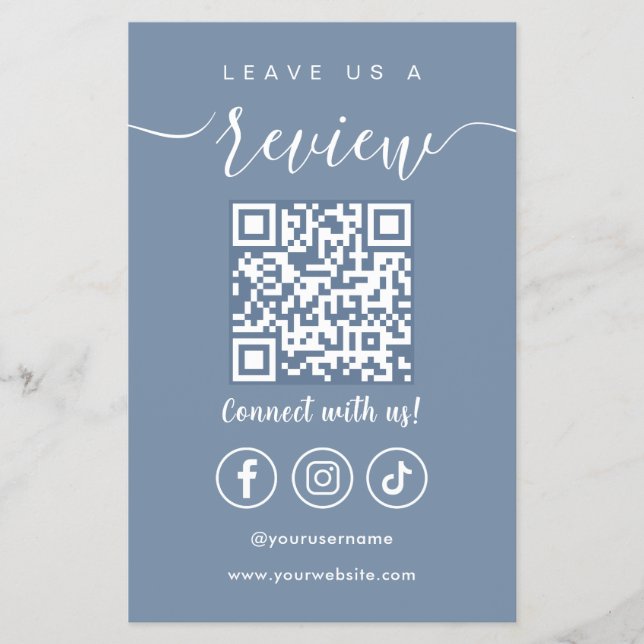 Verlass eines QR Code Social Media Logos Flyer (Vorne)