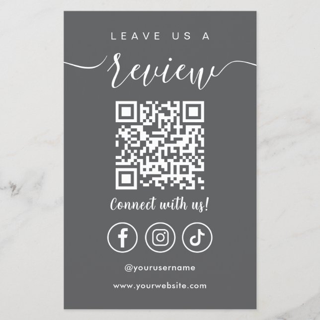 Verlass eines QR Code Social Media Logos Flyer (Vorne)