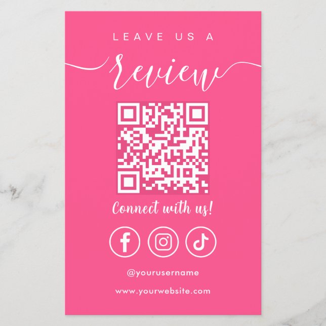 Verlass eines QR Code Social Media Logos Flyer (Vorne)