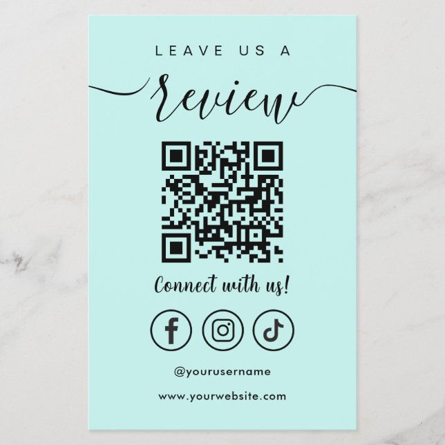 Verlass eines QR Code Social Media Logos Flyer (Vorne)