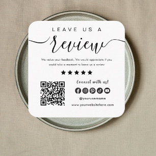 Verlass eines QR Code Social Media Logos Weiß Quadratische Visitenkarte