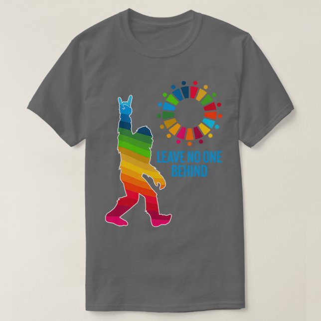Verlass niemanden hinter den Nachhaltigen Entwickl T-Shirt (Design vorne)