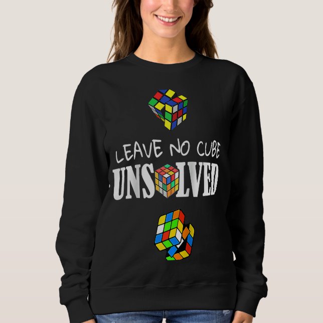 Verlass No Cube Ungelöste Speed Cubing Math Raglan Sweatshirt (Vorderseite)
