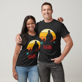 Verlass nur Pawprints Wanderhunde Retro Sonnenunte T-Shirt