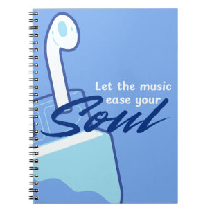 "Verlass the Music Ease Your Soul"-Notebook Notizblock