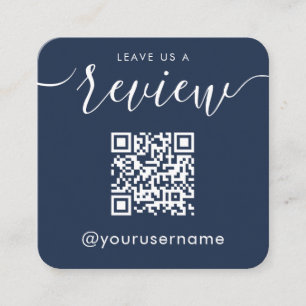 Verlass uns eine Überprüfung QR Code Navy Instagra Quadratische Visitenkarte