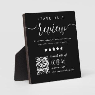 Verlass uns eine Überprüfung Social Media Qr-Logo- Fotoplatte