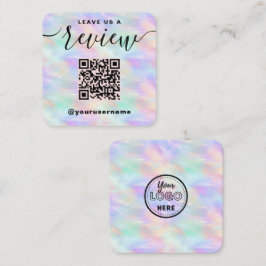 Verlass uns einen QR-Code überprüfen Iridescent St Quadratische Visitenkarte
