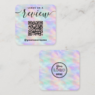 Verlass uns einen QR-Code überprüfen Iridescent St Quadratische Visitenkarte