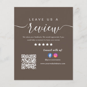 Verlass uns einen Review Facebook Instagram QR Cod Flyer
