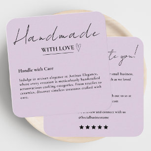 Verlass uns einen Review-Handwerk mit Liebe Lila Quadratische Visitenkarte