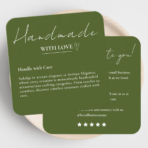 Verlass uns einen Review-Handwerk mit Liebe Moss G Quadratische Visitenkarte
