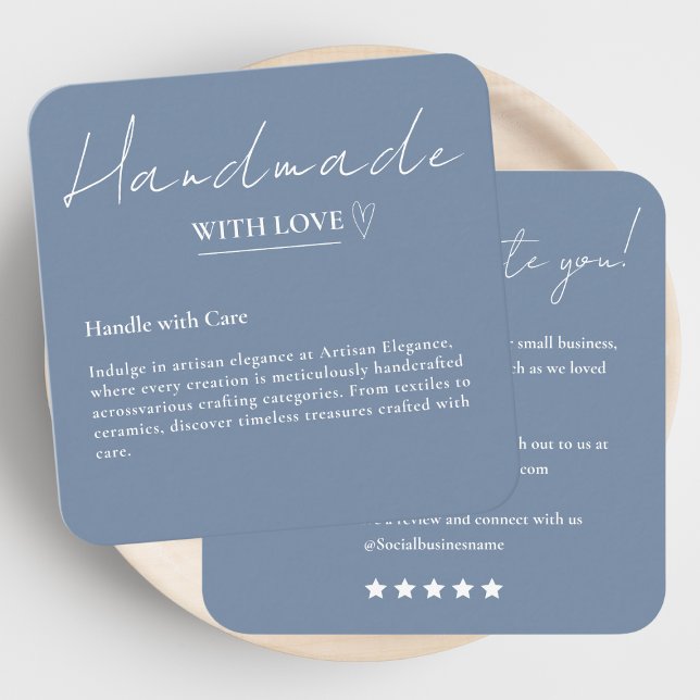 Verlass uns einen Review-Handwerk mit Liebe Periwi Quadratische Visitenkarte (Von Creator hochgeladen)