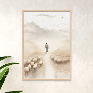Verlasse die 99, Moderne Christliche Kunst, Jesus Poster