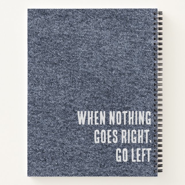Verlassen Clever Masculin Notebook Notizbuch (Rückseite)