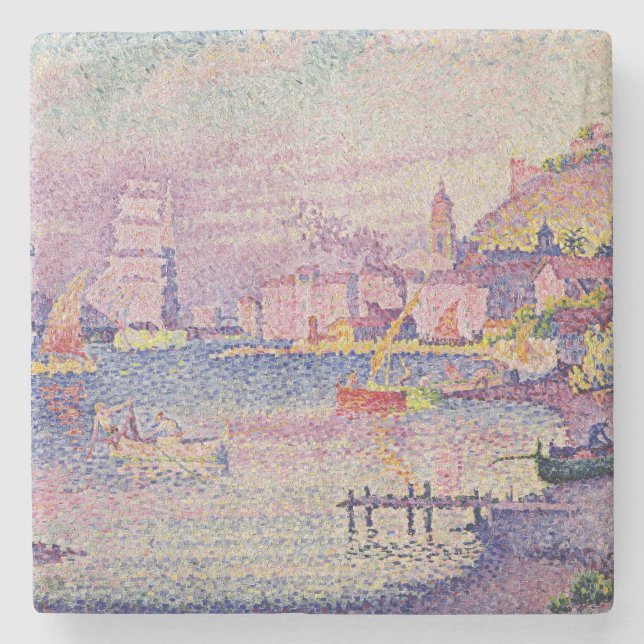 Verlassen des Hafens von Heilig-Tropez, 1902 Steinuntersetzer (Vorderseite)