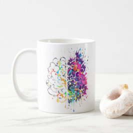 Verlassen Gehirn gegen rechte Gehirnkreative Kunst Kaffeetasse