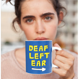 Verlassen Gehörlosigkeit Taubheit ein schweres Ohr Kaffeetasse