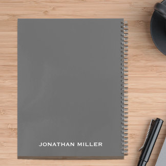 Verlassen Graues Personalisiertes Namensschild Notizbuch