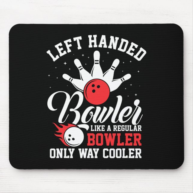 Verlassen Handed Bowler Cool Bowling Buttone Strik Mousepad (Vorne)