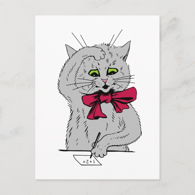 Verlassen Mathematikkatze Postkarte (Vorderseite)