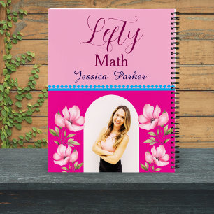 Verlassen Pink-Mathe-Blumenschulangebot Notizbuch