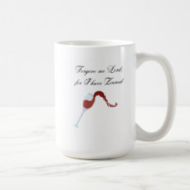 Verlassen Wein- und Kaffeeliebhaber Umarmung Kaffeetasse