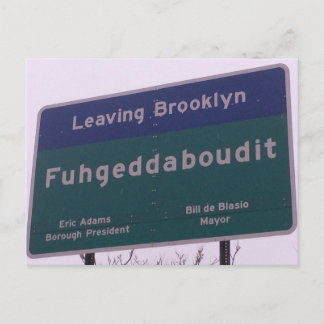 Verlassend Brooklyn New York Fuhgeddaboudit Postkarte